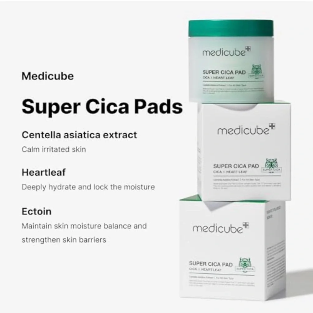 NEW Medicube Super Cica Facial Toner Pad - Soothing Treatment - Korean Skincare